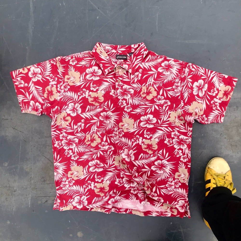 Hawaiian print polo